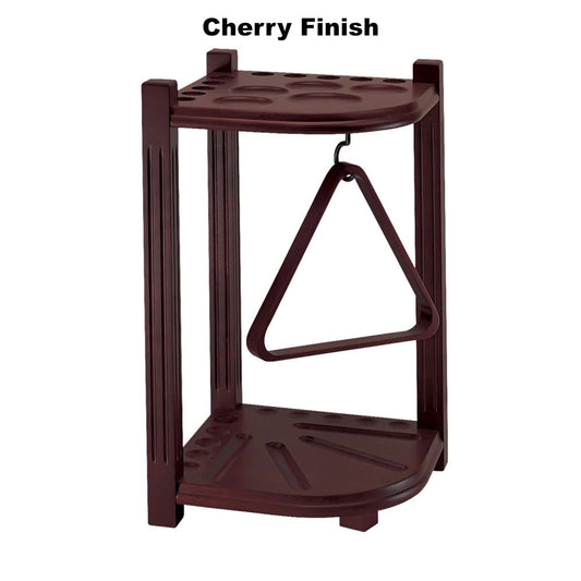 American Heritage 10-cue corner rack in a Cherry  finish.