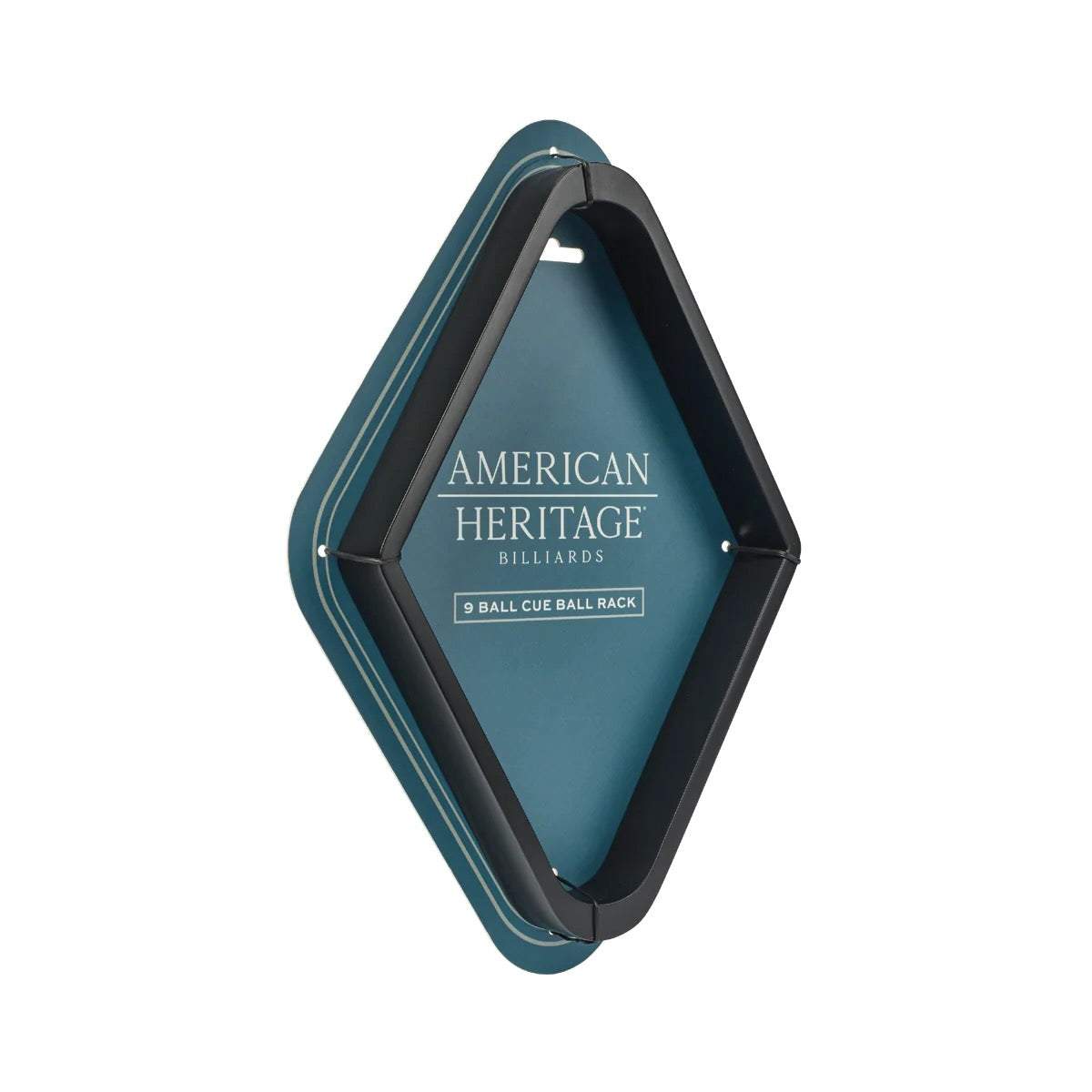 Billiard ball rack for 9-ball designed by American Heritage.