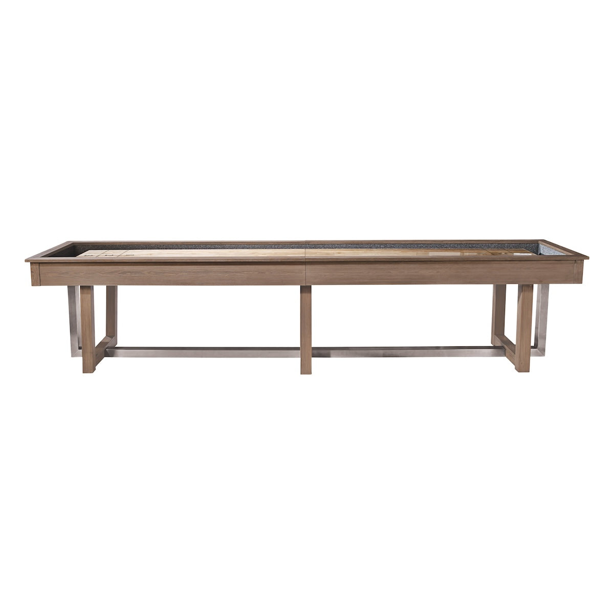 Abbey shuffleboard table in Aged Gray - an American Heritage design.