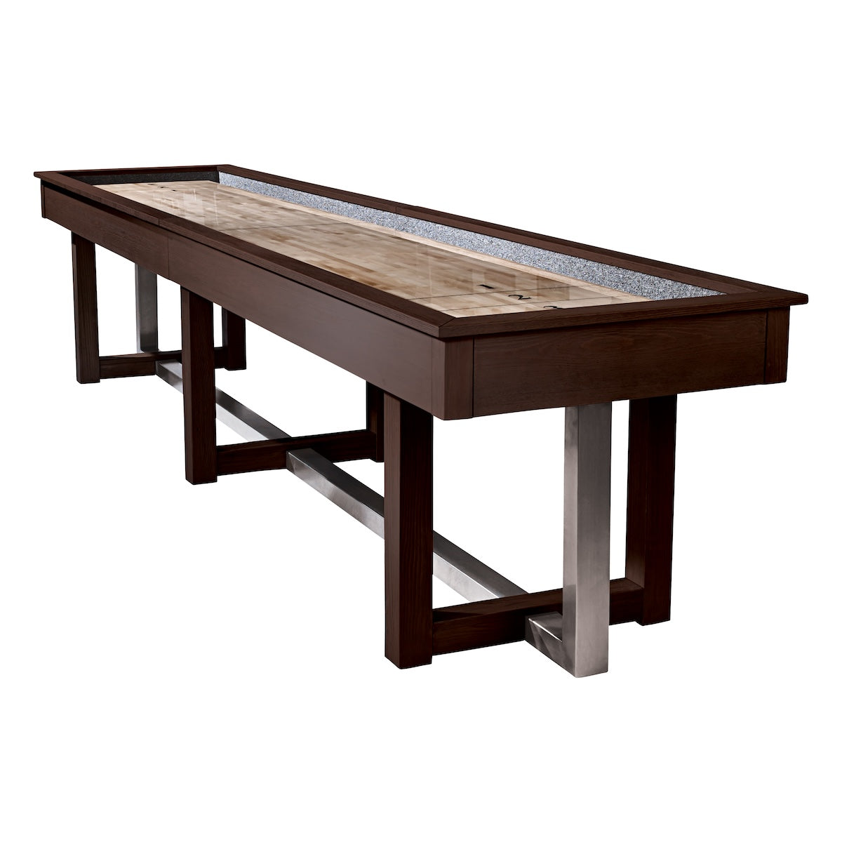 12-foot American Heritage Abbey shuffleboard table in Espresso finish