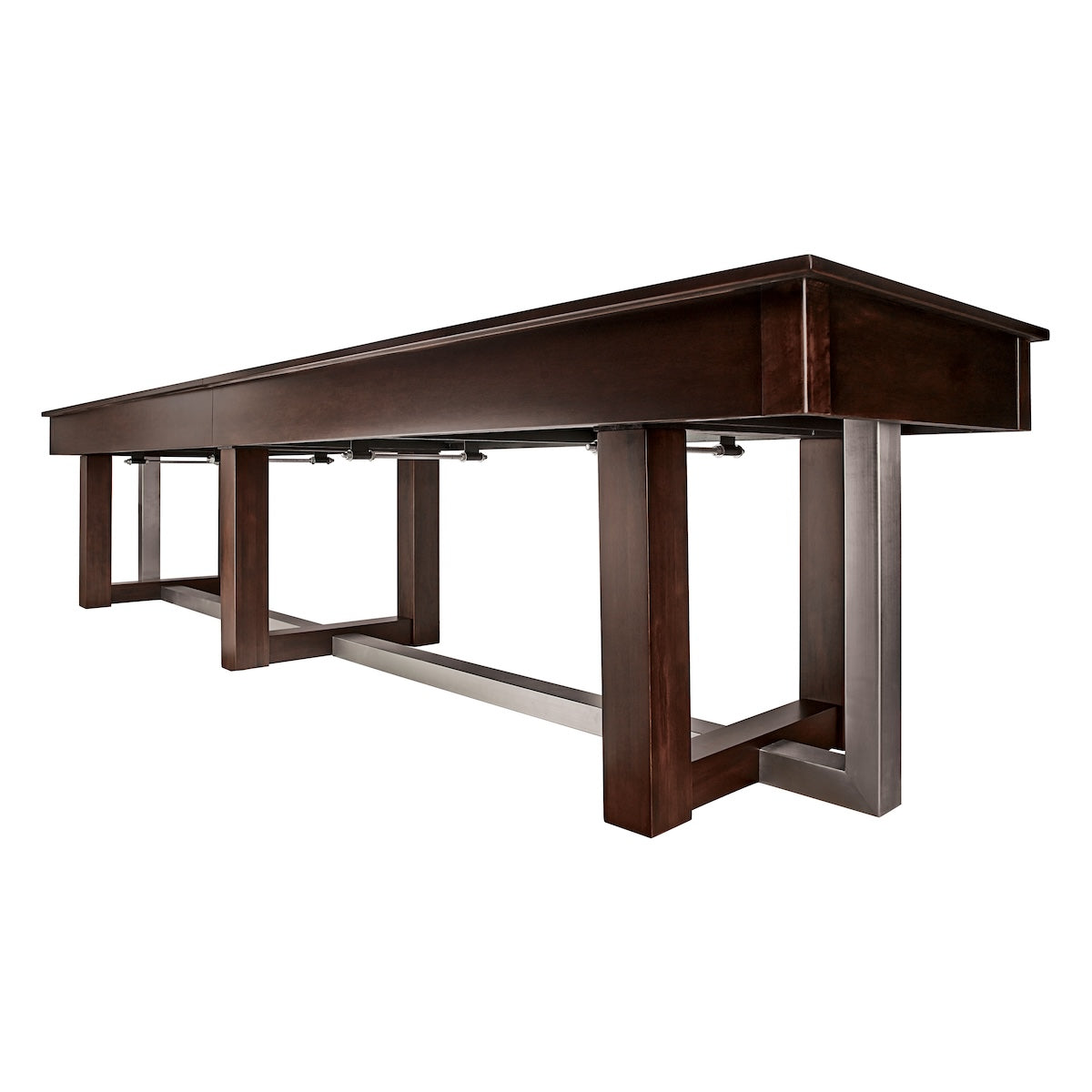 American Heritage Abbey shuffleboard table with cimatic adjusters - Espresso finish.