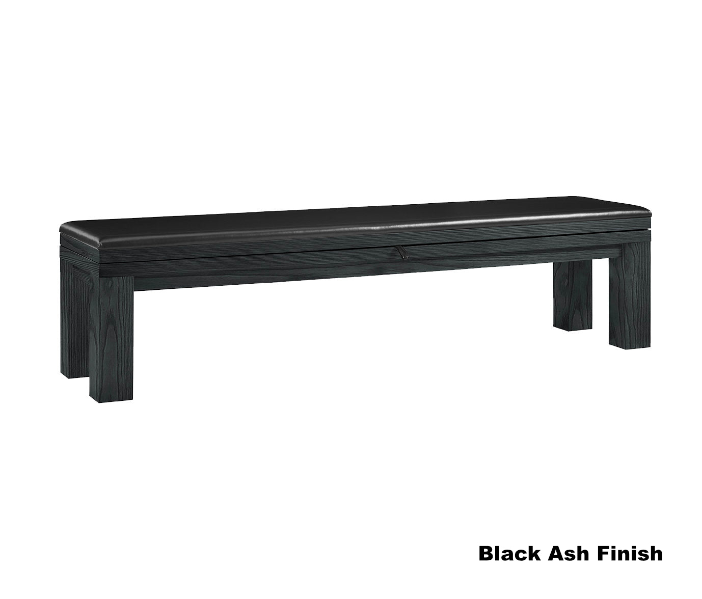 American Heritage Alta storage bench in Black Ash beside an Alta slate pool table.