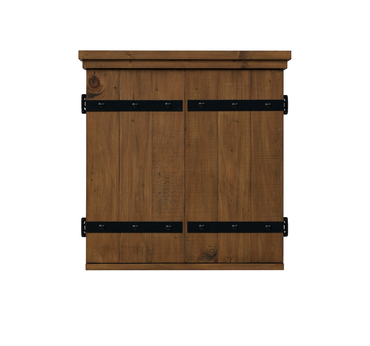American Heritage Gateway dartboard cabinet made of reclaimed wood with industrial style.