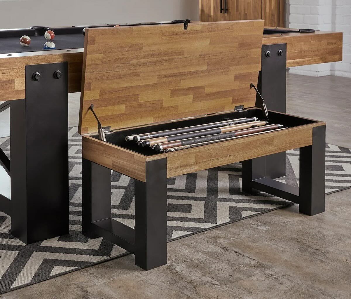 American Heritage Knoxville pool table storage bench.