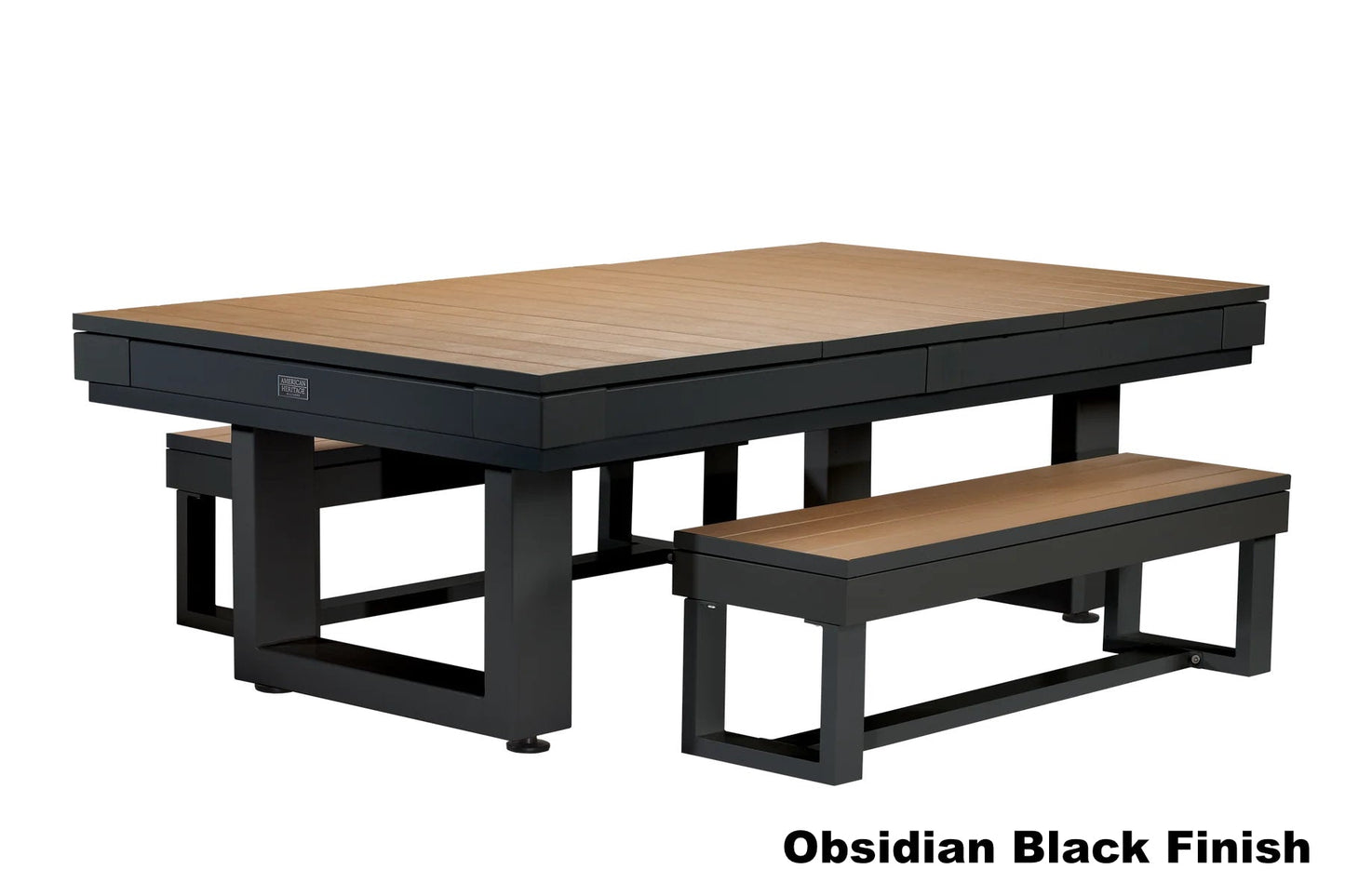 American Heritage Lanai bench for pool table in Obsidian Black.