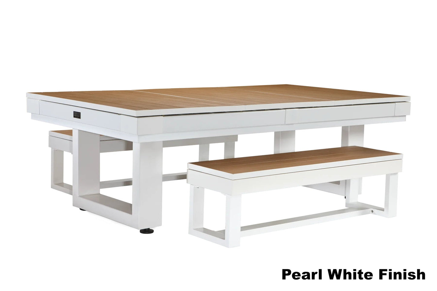 American Heritage Lanai bench for pool table in Pearl White.