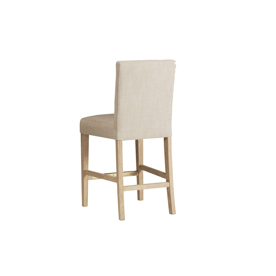 Backside of the American Heritage Port Royal counter height stool - White Oak finish.