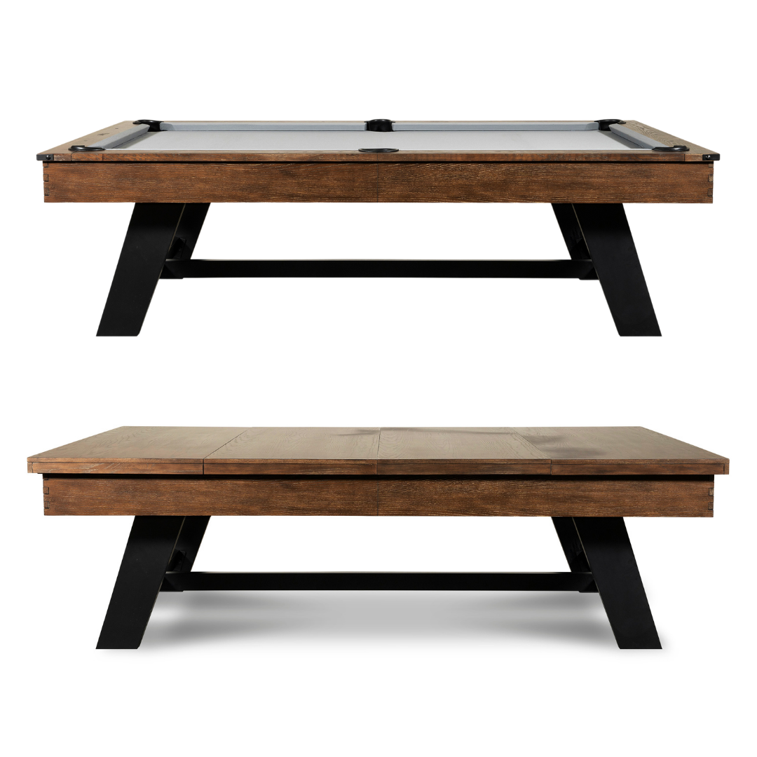 Nixon Hunter Slate Pool Table | Brushed Walnut Finish with Wood Legs | Dining Top Option