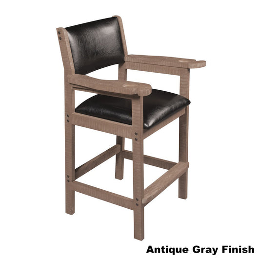 The Spectator chair in an Antique Gray wood finish designed for game rooms by American Heritage.
