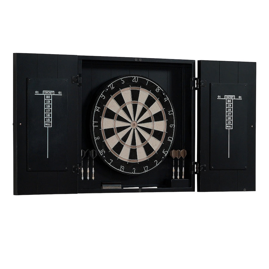 The solid-wood Vienna dartbaord cabinet by American Heritage finished in Black.