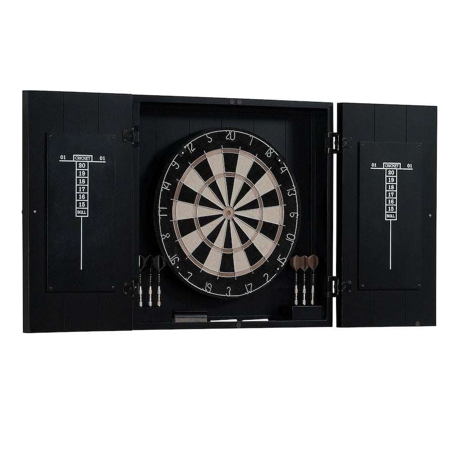 The solid-wood Vienna dartbaord cabinet by American Heritage finished in Black.