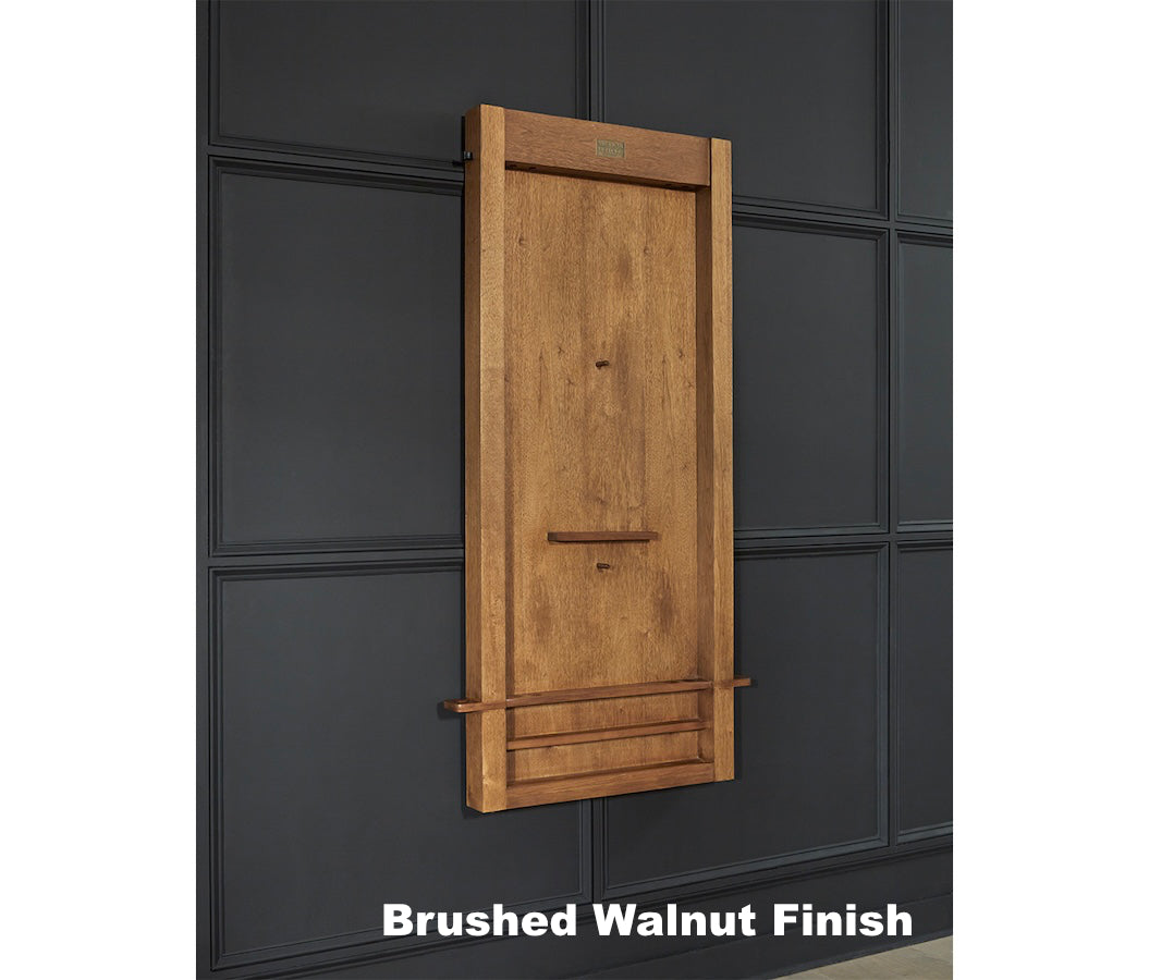 The Alta 6-cue pool cue rack in Brushed Walnut - designed by American Heritage.