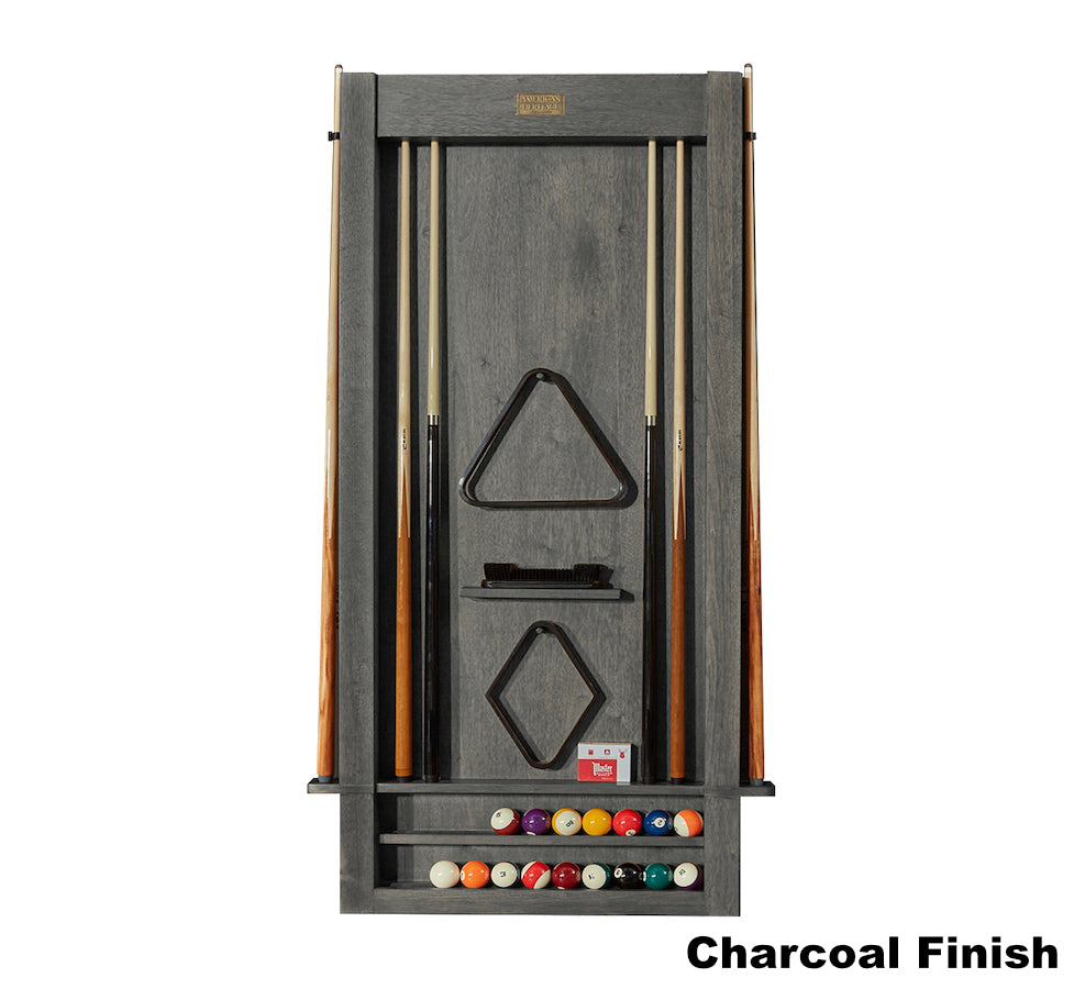 Alta cue rack designed by American Heritage to hold 6 cues - Charcoal finish.