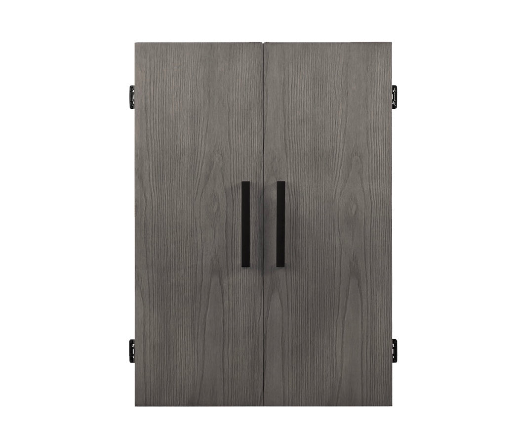 Alta Dartboard cabinet designed by American Heritage - Charcoal wood finish.