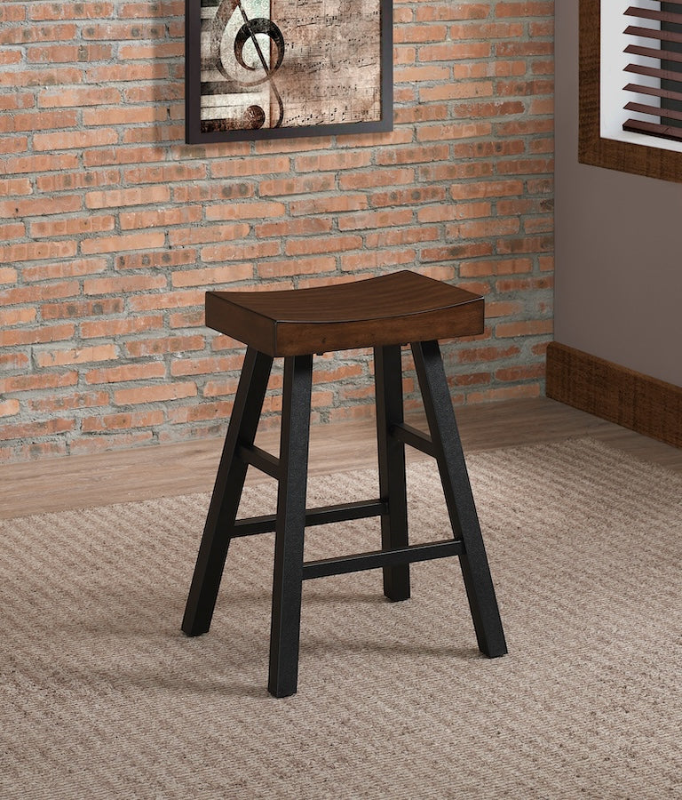 An American Heritage Atterbury stool in a corner of a game room.