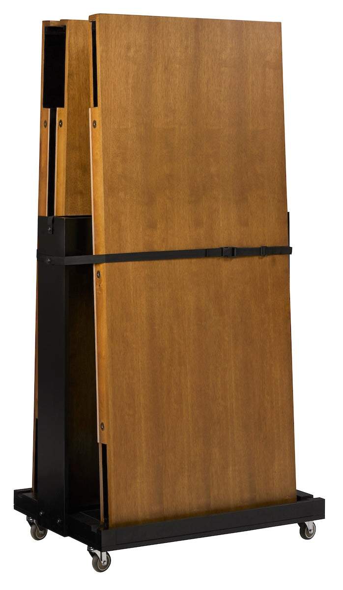 American Heritage pool table conversion valet with wheels for dining top or ping-pong top storage.