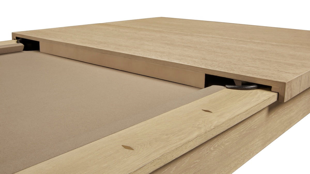 Closeup of the American Heritage Port Royal dining top for converting the Port Royal pool table into a dining table.