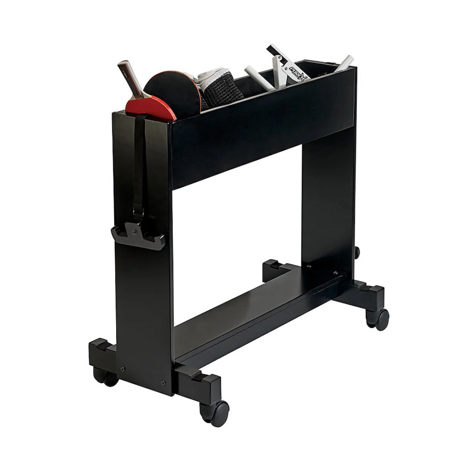 American Heritage table tennis valet storing ping-pong accessories.