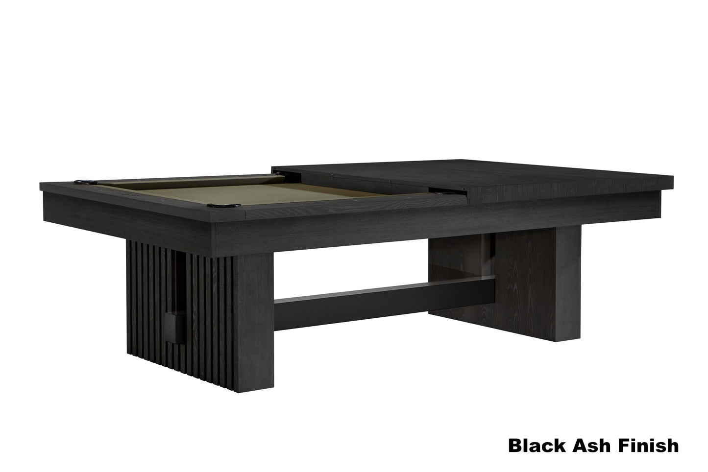 Vancouver pool table dining top in Black Ash finish by American Heritage - comfortably seats 8 people.