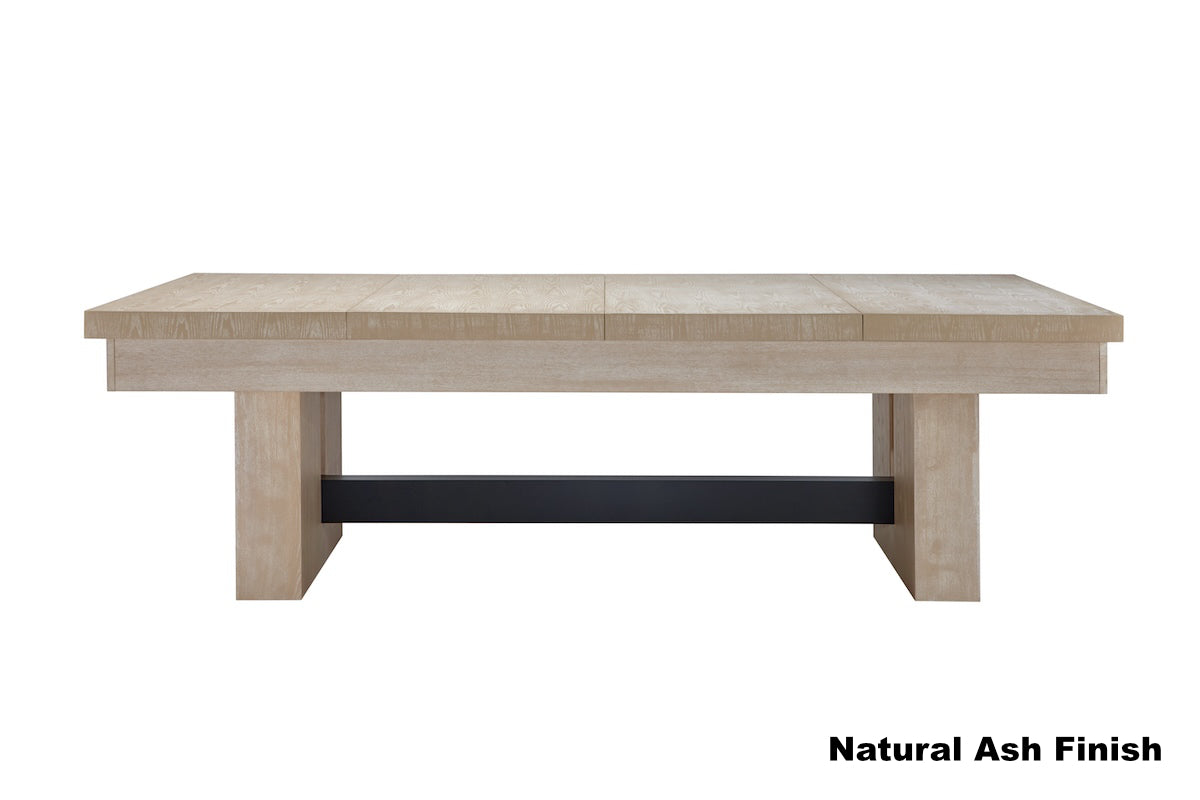 Vancouver pool table dining top in Natural Ash finish by American Heritage - comfortably seats 8 people.
