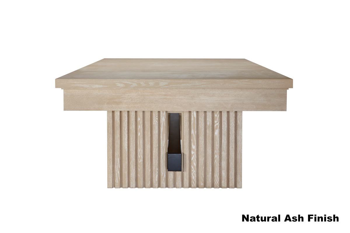 End view of American Heritage Vancouver pool table dining top in a Natural Ash wood finish.