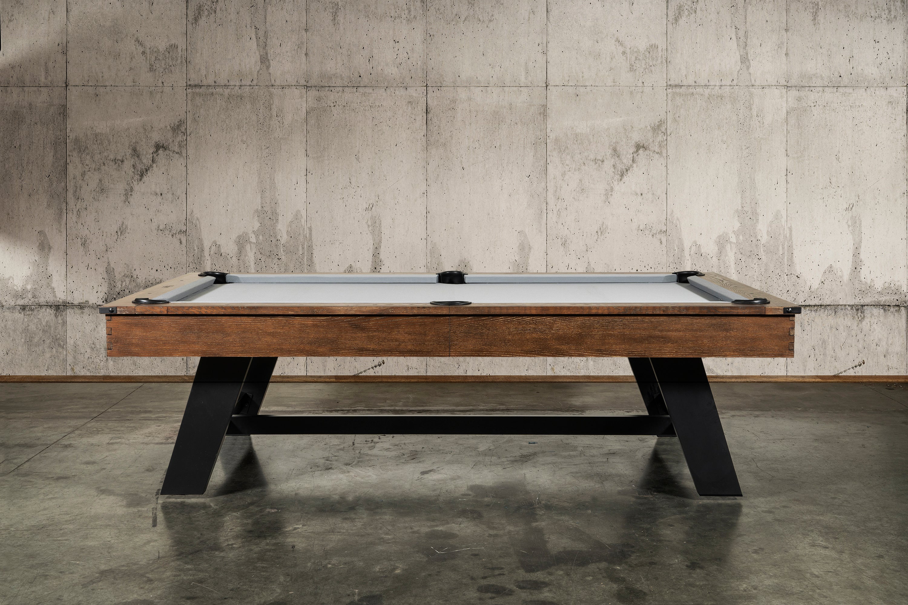 Nixon Hunter Slate Pool Table | Brushed Walnut with Metal Legs | Dining Top Option