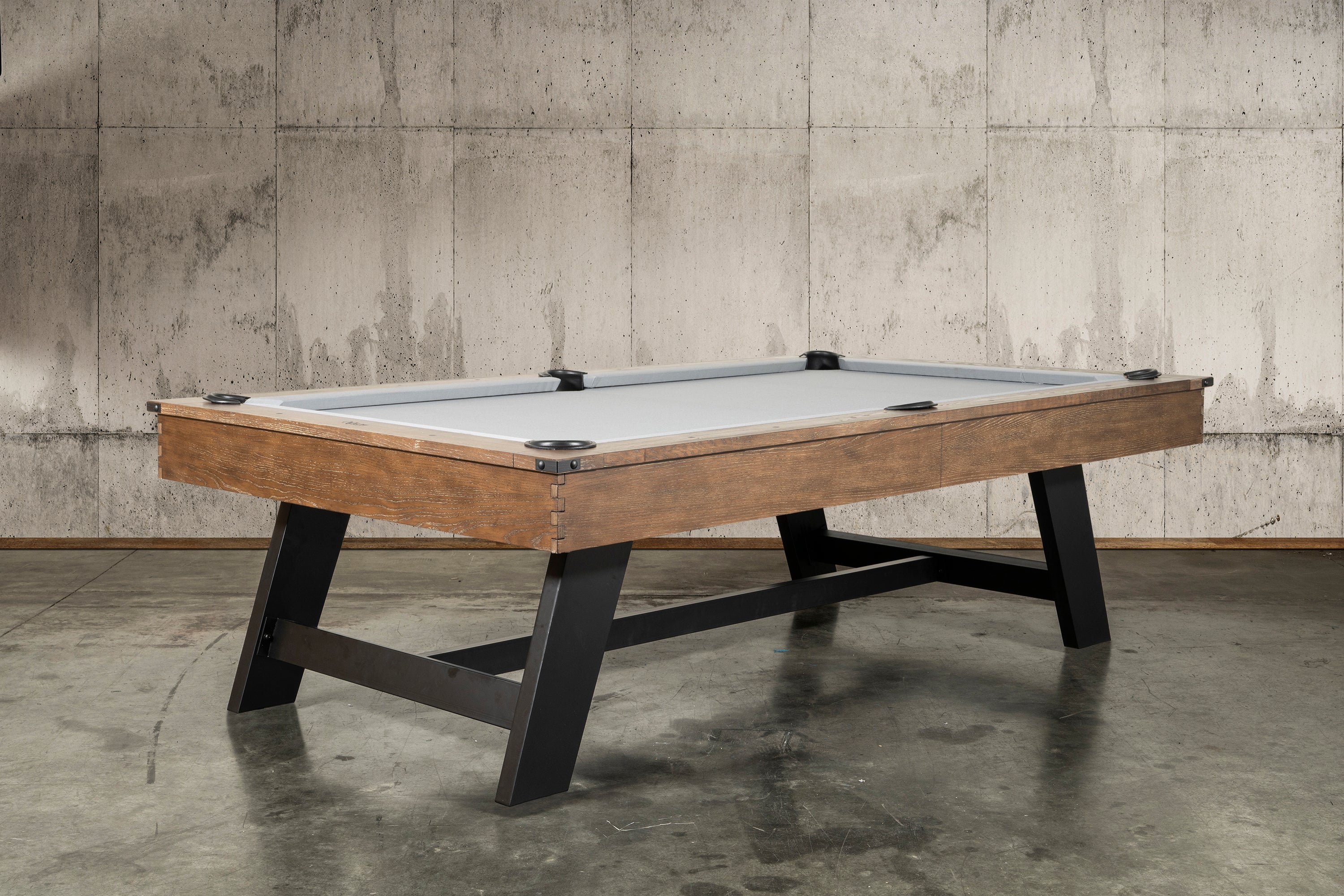Nixon Hunter Slate Pool Table | Brushed Walnut with Metal Legs | Dining Top Option