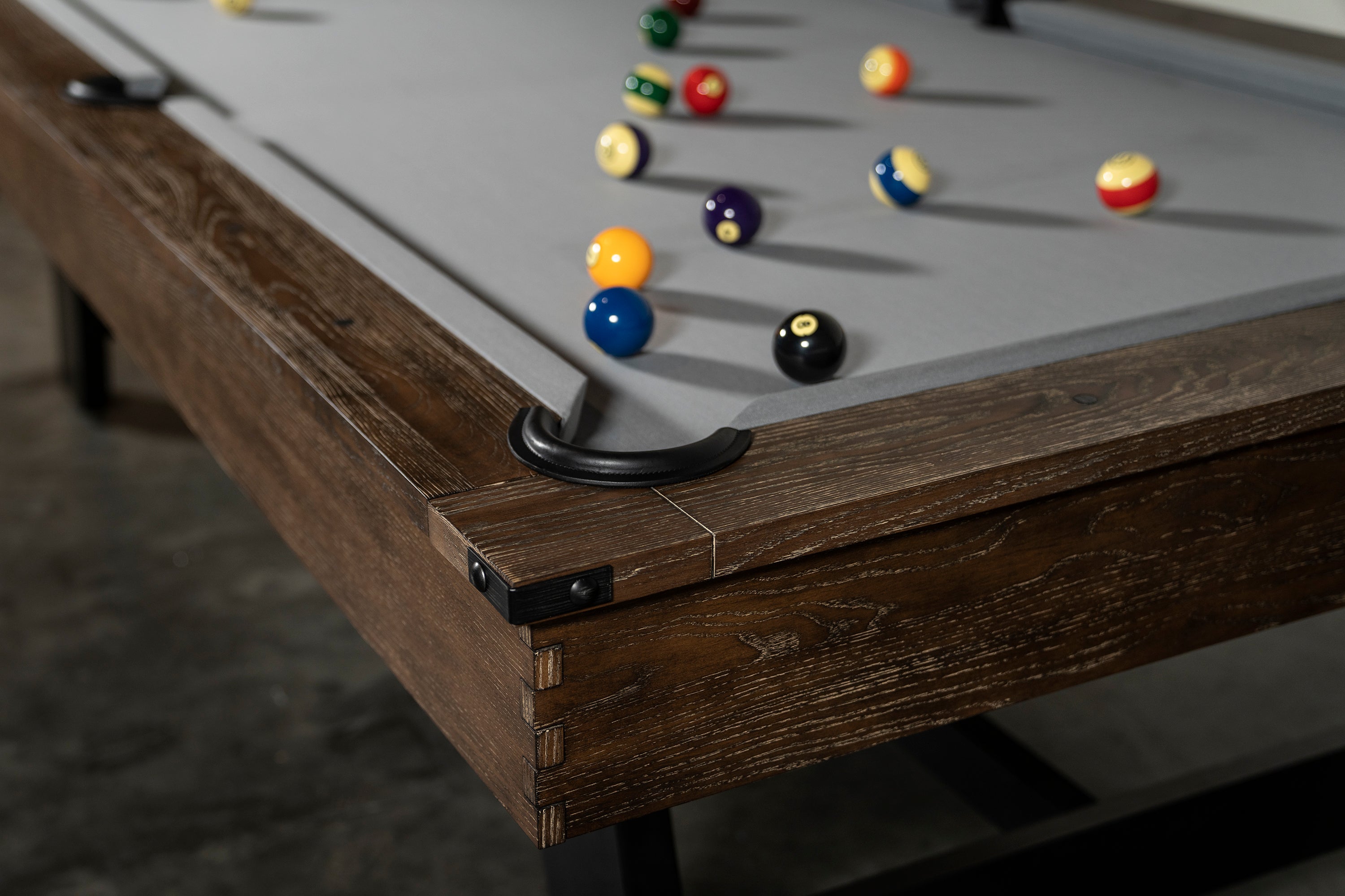 Nixon Hunter Slate Pool Table | Brushed Walnut with Metal Legs | Dining Top Option