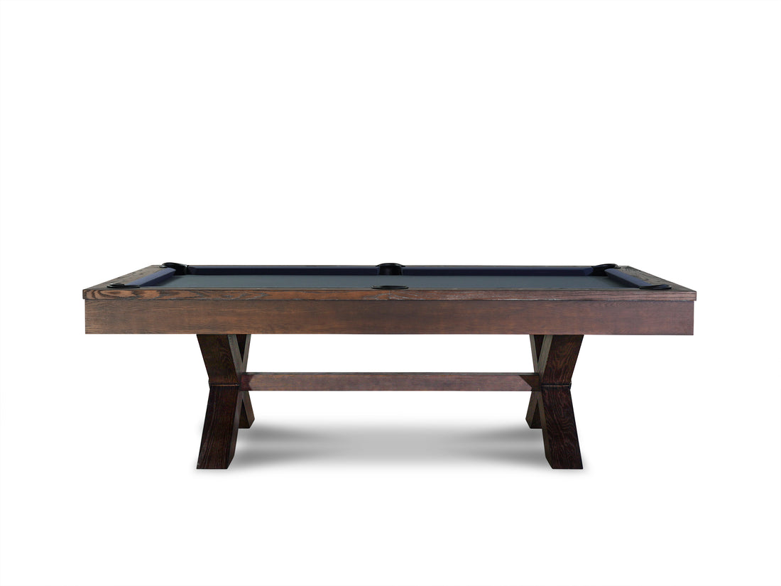 Isabella Manhattan Slate Pool Table In Brownwash | Includes Premium Accessory Kit | Optional Dining Top