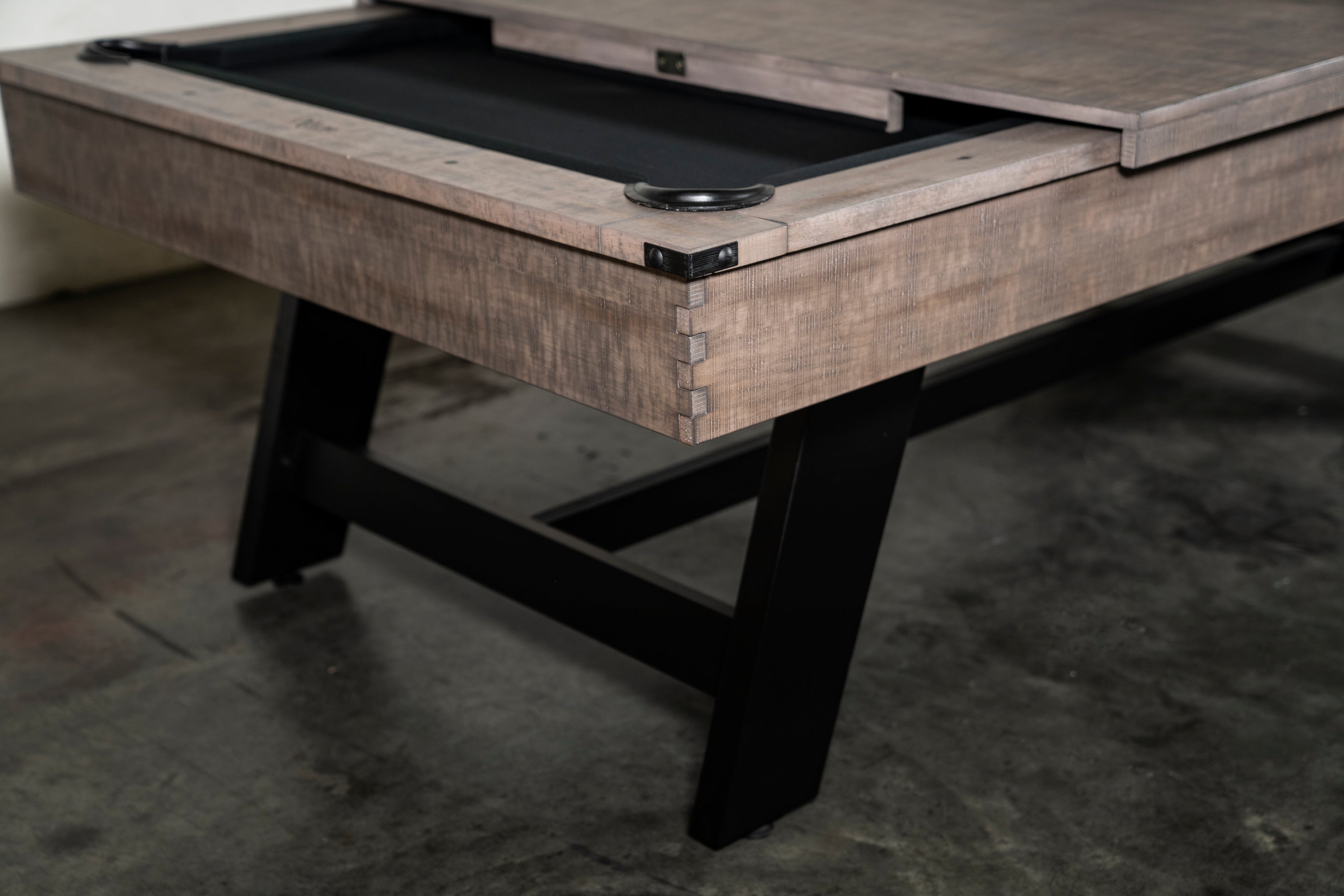 Nixon Hunter Slate Pool Table | Antique Finish with Metal Legs | Dining Top Option