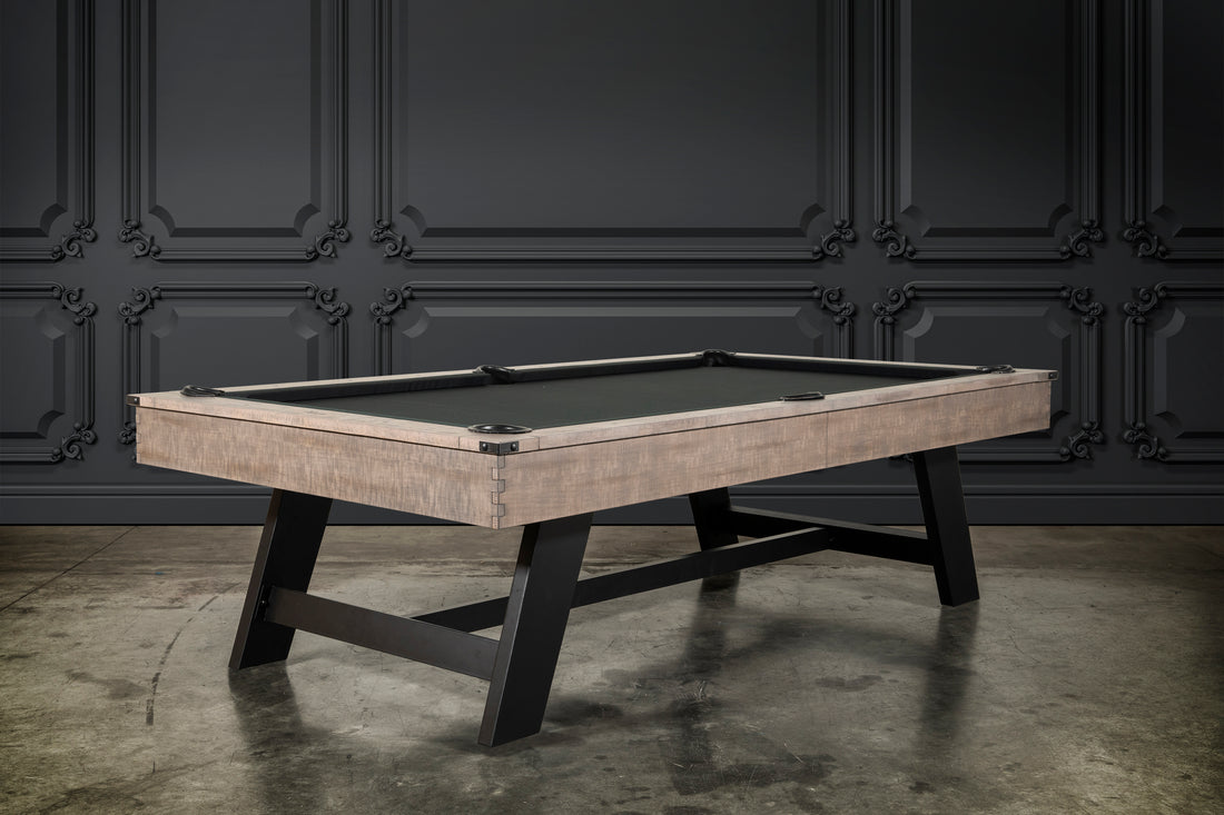 Nixon Hunter Slate Pool Table | Antique Finish with Metal Legs | Dining Top Option
