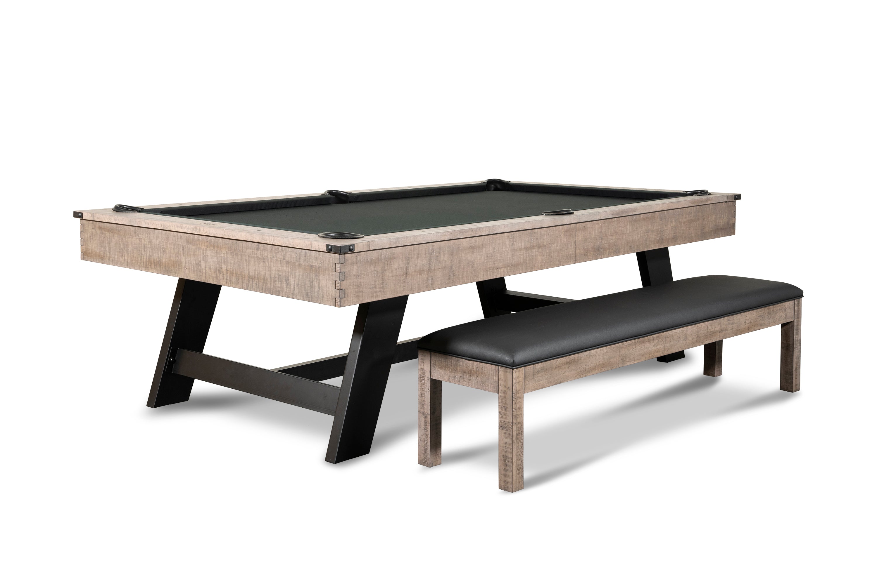 Nixon Hunter Slate Pool Table | Antique Finish with Metal Legs | Dining Top Option