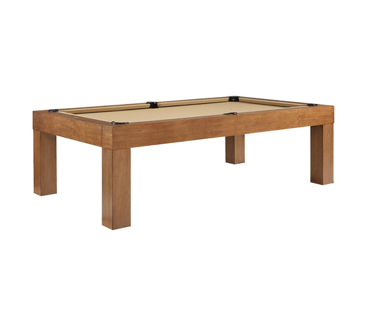An Alta slate pool table in a Brushed Walnut finish with Khaki felt. Designed by American Heritage.