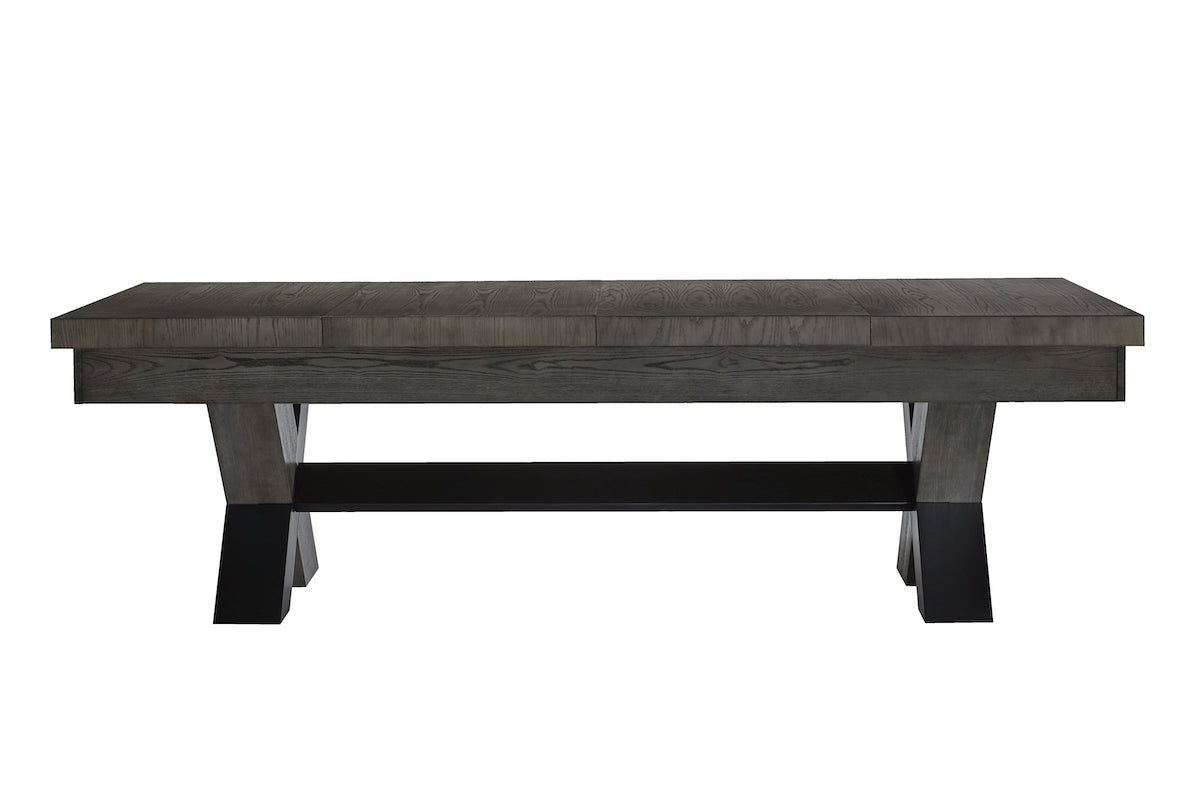Side view of the Halifax pool table by American Heritage with its dining top.