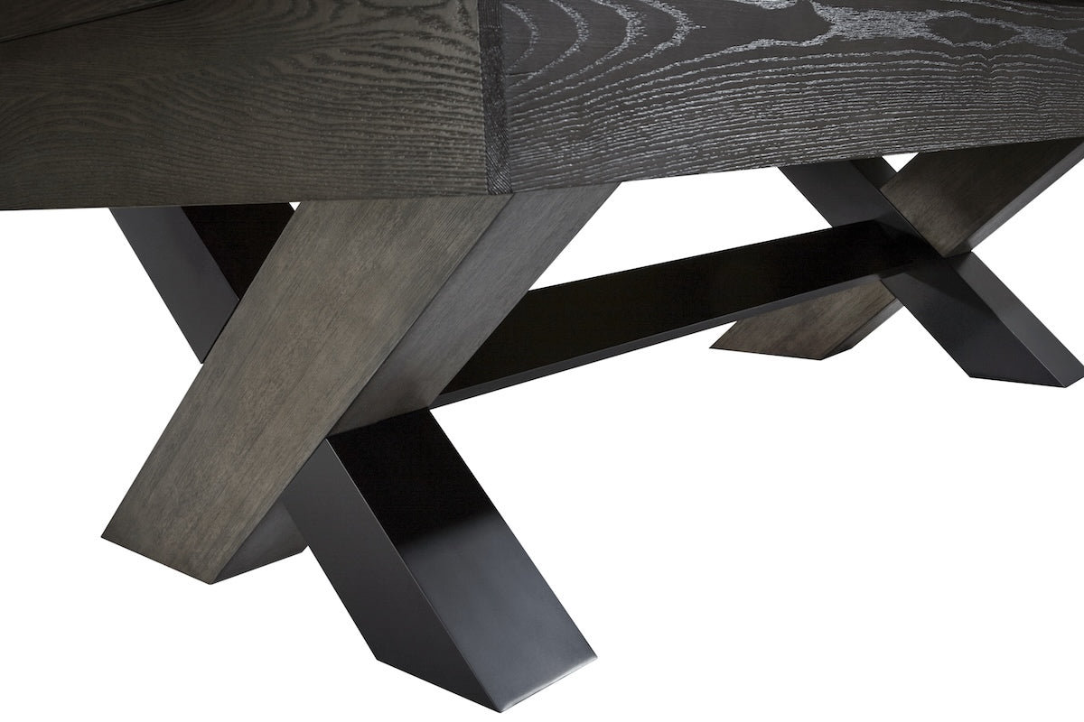 The sturdy legs of the Halifax slate pool table by American Heritage.