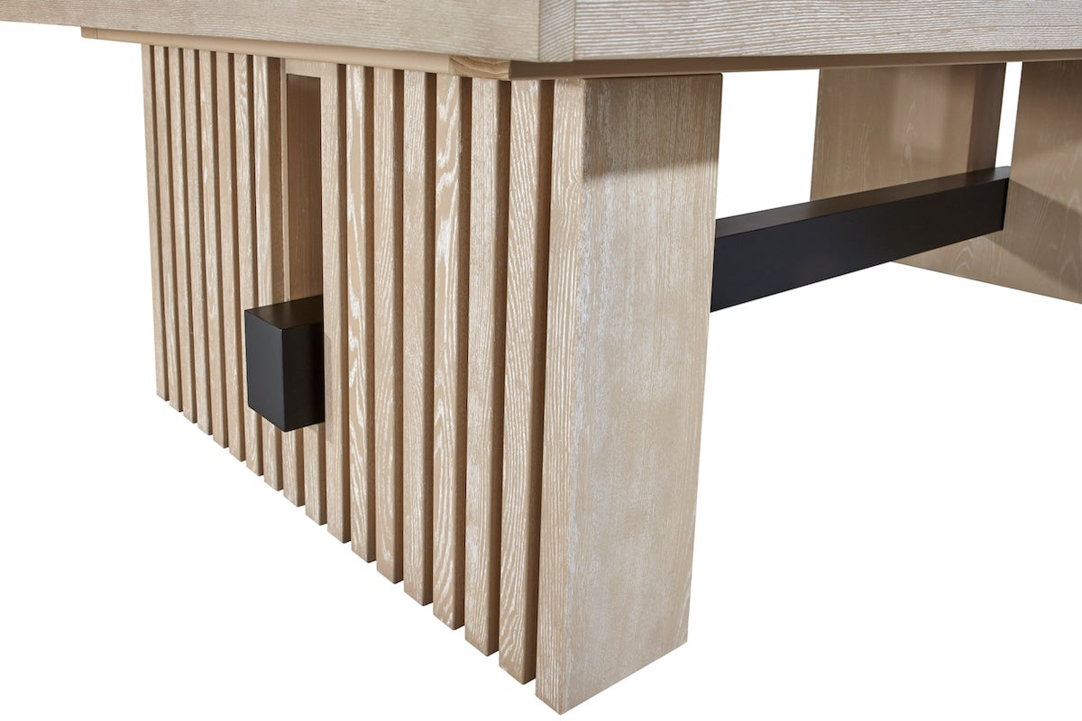 The legs of the American Heritage Vancouver slate pool table in a Natural Ash wood finish.