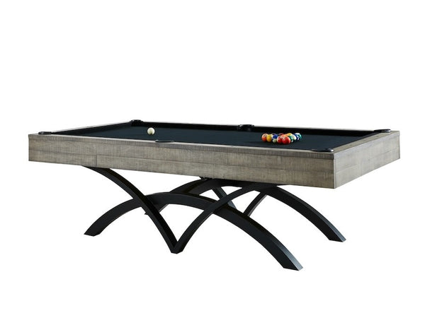 The Victory billiard table designed by American Heritage with an Ocean finish.