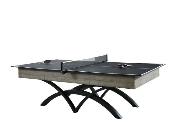 An American Heritage Victory slate pool table in an Ocean finish with a table tennis top.