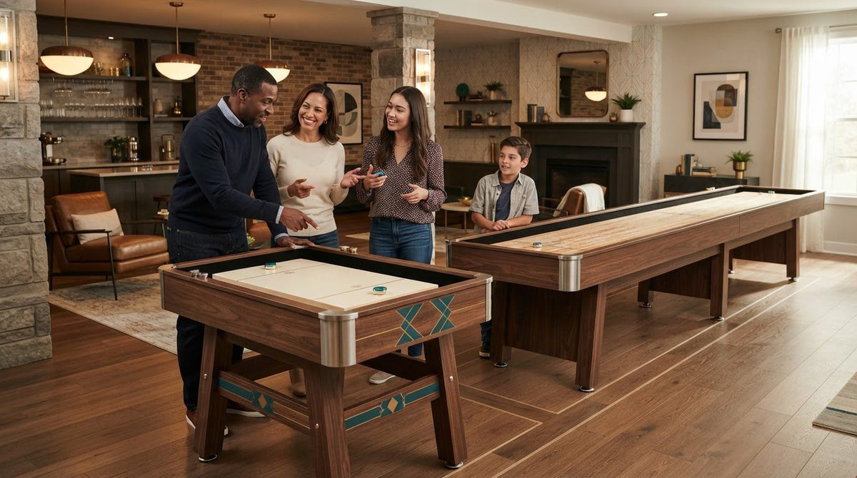 9ft Shuffleboard vs 12ft: Compare Table Size, Space and Play