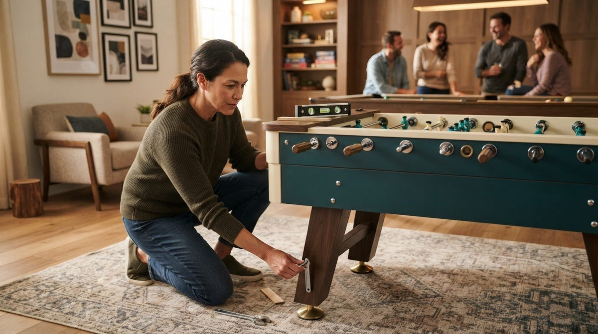 How to Fix a Wobble on a Foosball Table by Leveling Its Legs