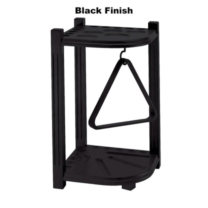 American Heritage 10-cue corner rack in a Black wood finish.