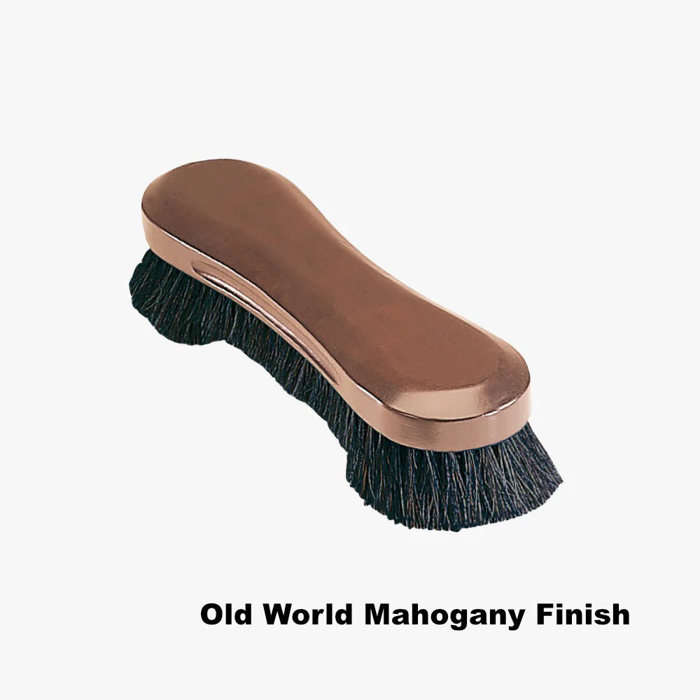 Wooden American Heritage 10.5-inch billiard table brush in Old World Mahogany finish.