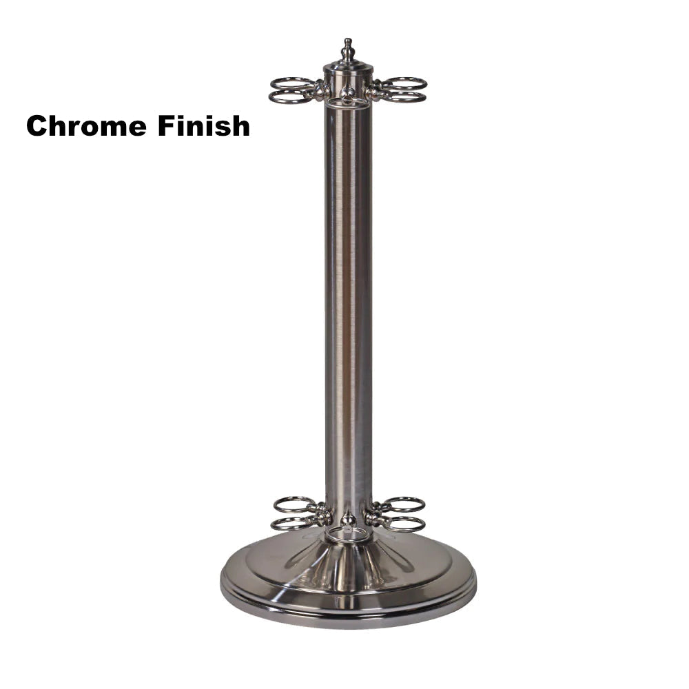 American Heritage metal floor rack in Brushed Chrome finish.