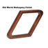 Heavy-duty 9-ball billiards rack in Old World Mahogany finish by American Heritage.