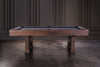 Agriturismo pool table with Brownwash finish in a moody game room.