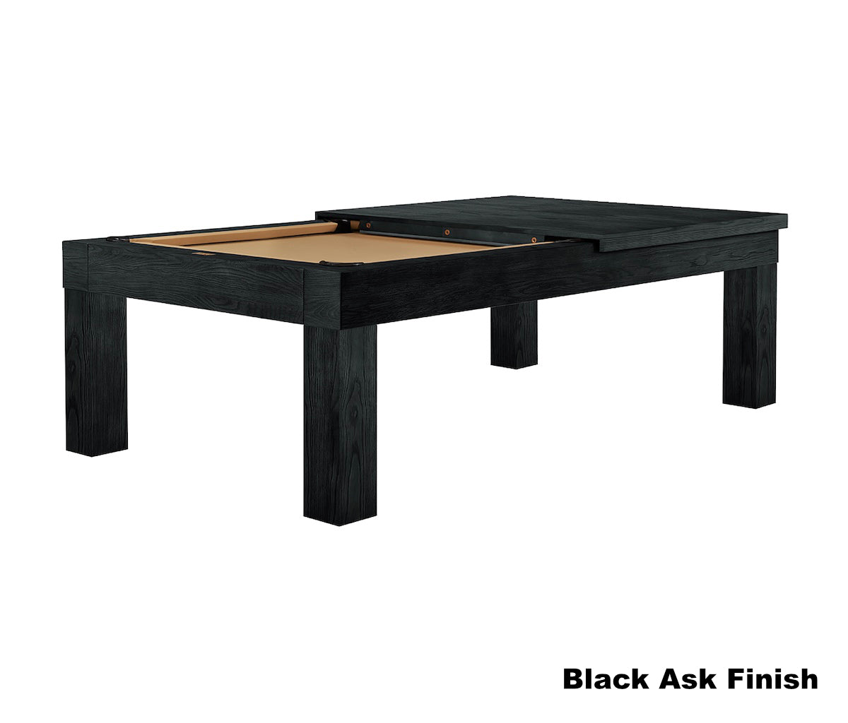 American Heritage pool table dining top for Alta pool table finished in Black ash.