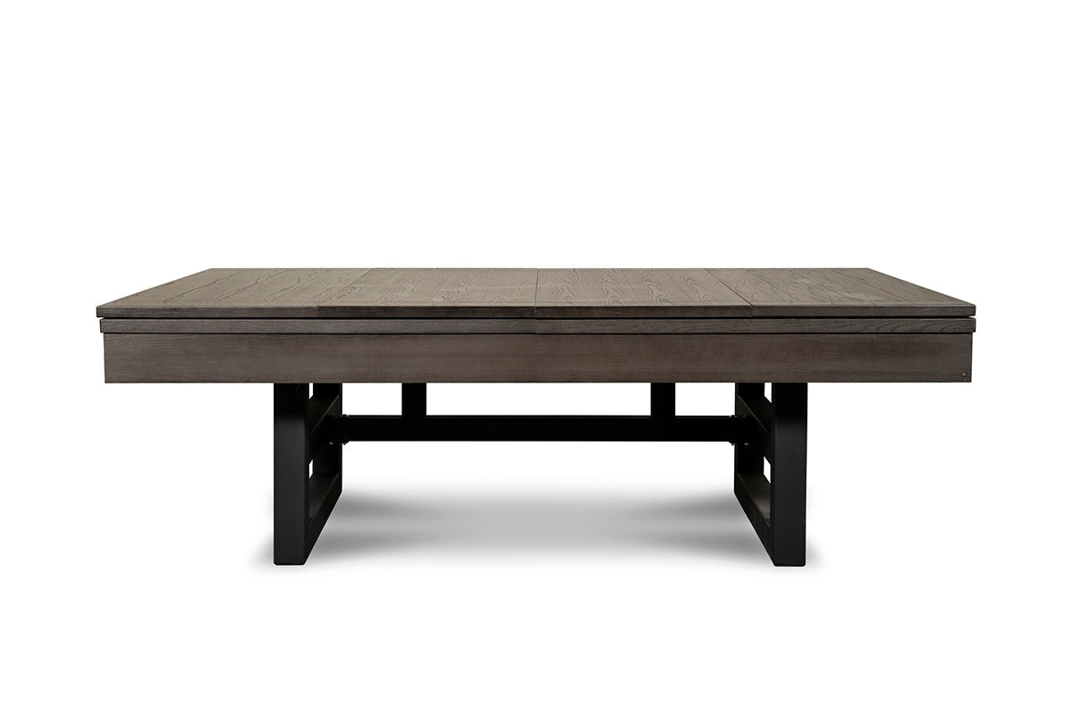 Dining top accessory with Chino billiard table in Charcoal.