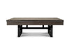 Dining top accessory with Chino billiard table in Charcoal.