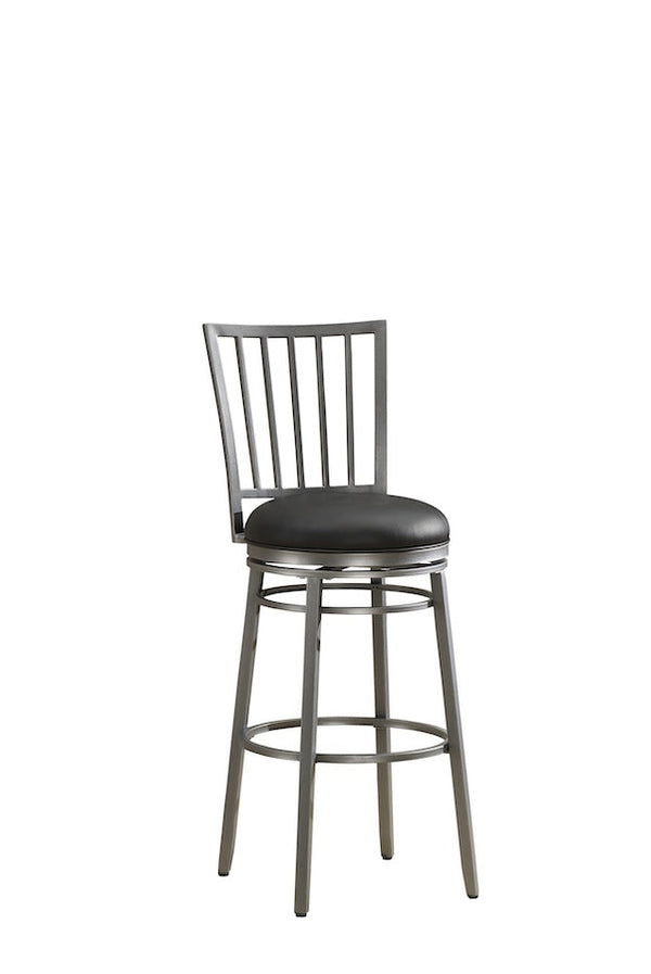 The  Easton stool by American Heritage design with a 360-degree swivel.