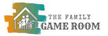 Logo for 'The Family Game Room' with a stylized family figure and colorful design.